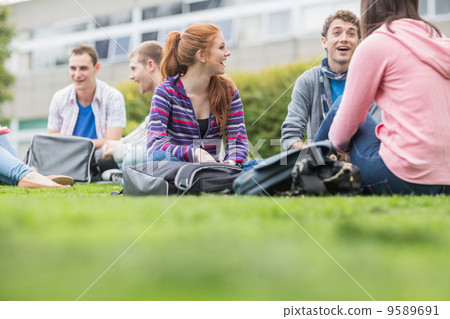 College students sitting in the park College students sitting in the park 9589691