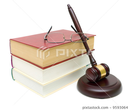 gavel, books and glasses closeup isolated on white background gavel, books and glasses closeup isolated on white background 9593064