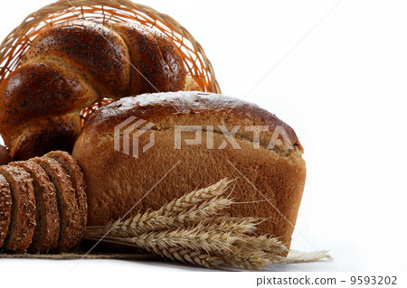 Fresh breads for a variety isolated on white. Fresh breads for a variety isolated on white. 9593202