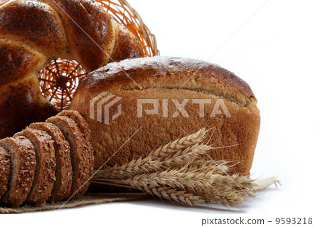 Fresh breads for a variety isolated on white. 9593218