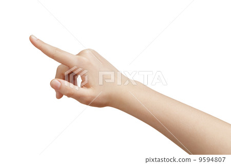 female teen hand pointing or clicking something 9594807