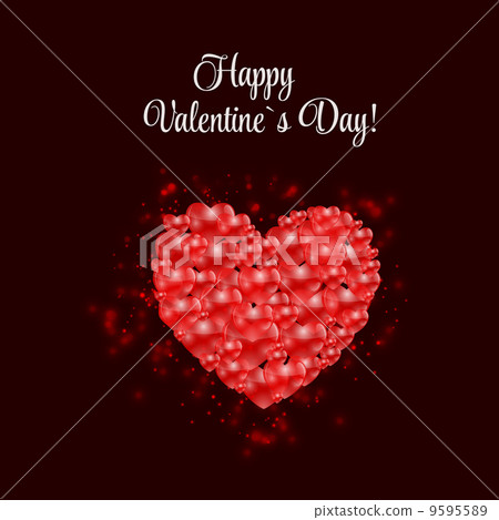 Happy Valentines Day Card with Heart. Vector Illustration Happy Valentines Day Card with Heart. Vector Illustration 9595589