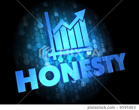 Honesty Concept on Digital Background. 9595863