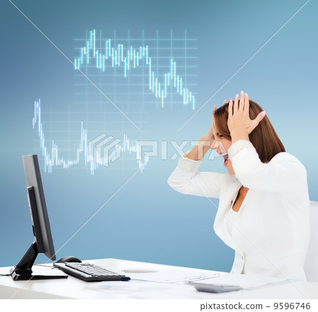 stressed woman with computer stressed woman with computer 9596746