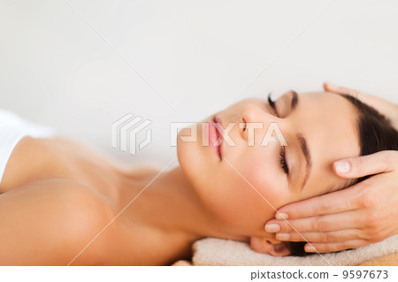 beautiful woman in spa salon having facial beautiful woman in spa salon having facial 9597673
