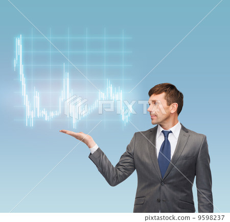 buisnessman or teacher showing forex chart 9598237