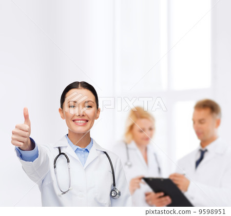 smiling female doctor with stethoscope 9598951