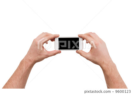close up of man hands holding smartphone 9600123