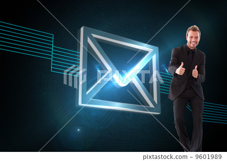 Composite image of businessman with thumbs up in a meeting Composite image of businessman with thumbs up in a meeting 9601989
