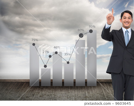 Composite image of smiling asian businessman pointing Composite image of smiling asian businessman pointing 9603645