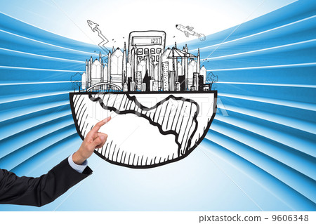 Composite image of smiling asian businessman pointing Composite image of smiling asian businessman pointing 9606348