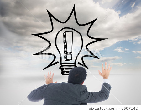 Composite image of businessman with arms raised Composite image of businessman with arms raised 9607142