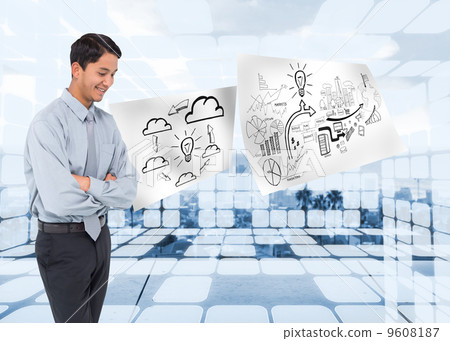 Composite image of smiling asian businessman 9608187