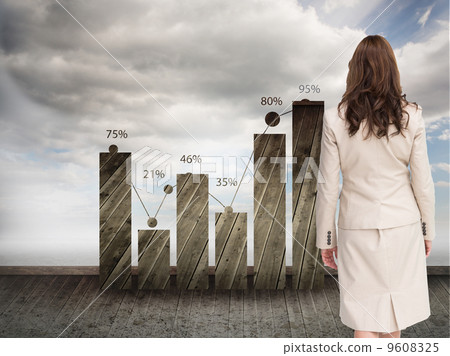Composite image of classy businesswoman walking away from camera 9608325