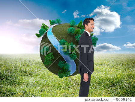 Composite image of smiling asian businessman Composite image of smiling asian businessman 9609141