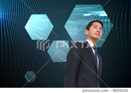 Composite image of serious asian businessman Composite image of serious asian businessman 9609200