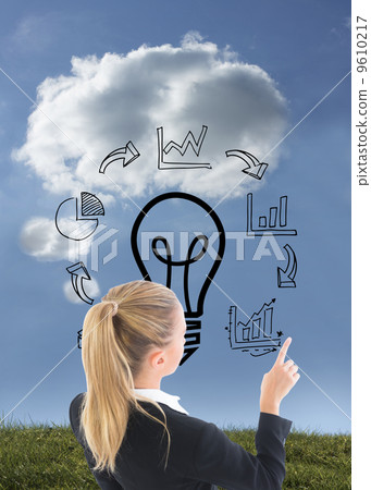 Composite image of businesswoman pointing somewhere Composite image of businesswoman pointing somewhere 9610217