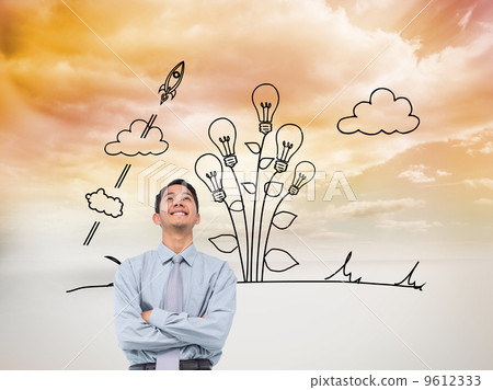 Composite image of smiling asian businessman 9612333