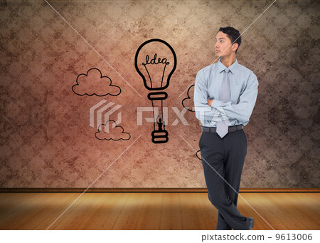Composite image of serious asian businessman 9613006