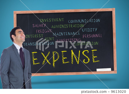 Composite image of smiling businessman standing Composite image of smiling businessman standing 9613020