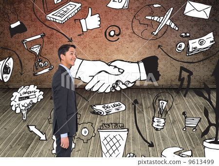 Composite image of smiling asian businessman 9613499