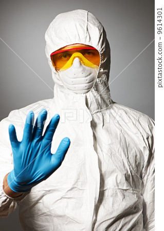 Scientist in protective wear 9614301