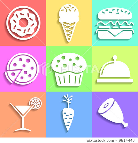 Set of flat Food icons Set of flat Food icons 9614443