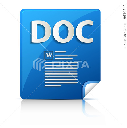 Embossed DOC file type icon - Stock Illustration [9614541] - PIXTA