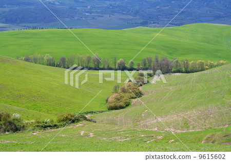 Italy. Val D'Orcia valley. Tuscany landscape Italy. Val D'Orcia valley. Tuscany landscape 9615602