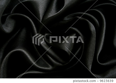 Smooth elegant black silk as background 9615639