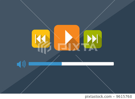 Flat Player Application in Stylish Colors Vector Illustration 9615768