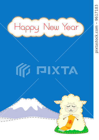 Winter sheep embroidery 9617183