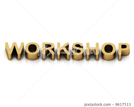 WORKSHOP 3d inscription large golden letter WORKSHOP 3d inscription large golden letter 9617513