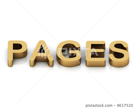 PAGES 3d inscription large golden letter PAGES 3d inscription large golden letter 9617520
