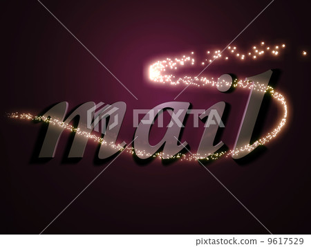 Mail 3d inscription with luminous line with spark 9617529