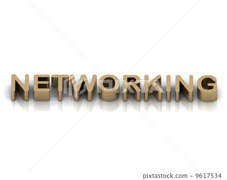 NETWORKING 3d inscription large golden letter 9617534