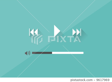 Flat Player Application in Stylish Colors Vector Illustration 9617969