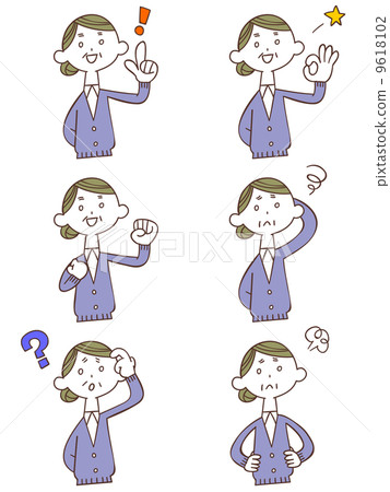 奶奶6手勢和姿勢 9618102