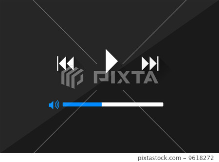 Flat Player Application in Stylish Colors Vector Illustration 9618272