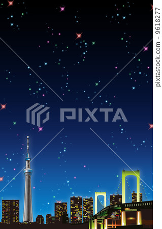 Illustration of Tokyo night view 9618277