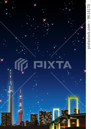 Illustration of Tokyo night view 9618278