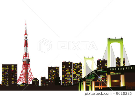 Illustration of Tokyo night view 9618285