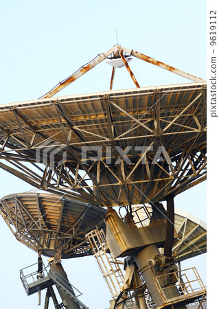Satellite Communications Dishes on top of TV Station Satellite Communications Dishes on top of TV Station 9619112