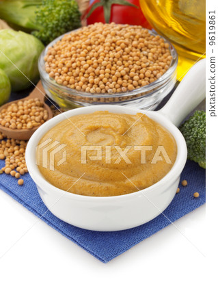 mustard sauce in bowl on white mustard sauce in bowl on white 9619861