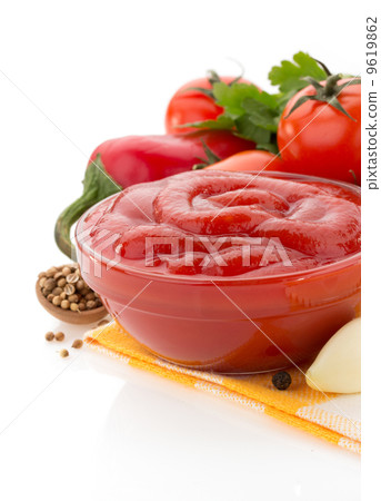 tomato sauce in bowl on white tomato sauce in bowl on white 9619862