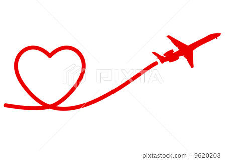 plane heart isolated on white plane heart isolated on white 9620208