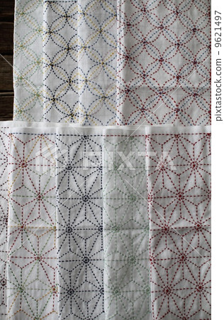 七彩景泰藍、麻葉紋刺子佈 9621497