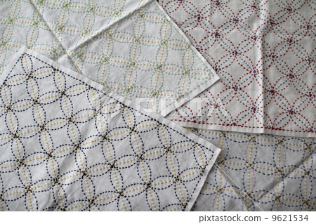 Colorful sashiko cloth, Shippo pattern sashiko Colorful sashiko cloth, Shippo pattern sashiko 9621534