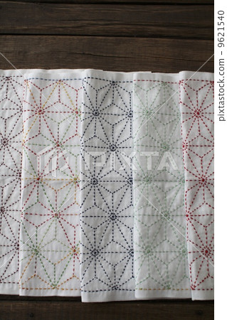 多彩刺子佈，麻葉圖案刺子子 9621540