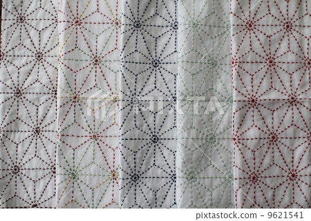 多彩刺子佈，麻葉圖案刺子子 9621541